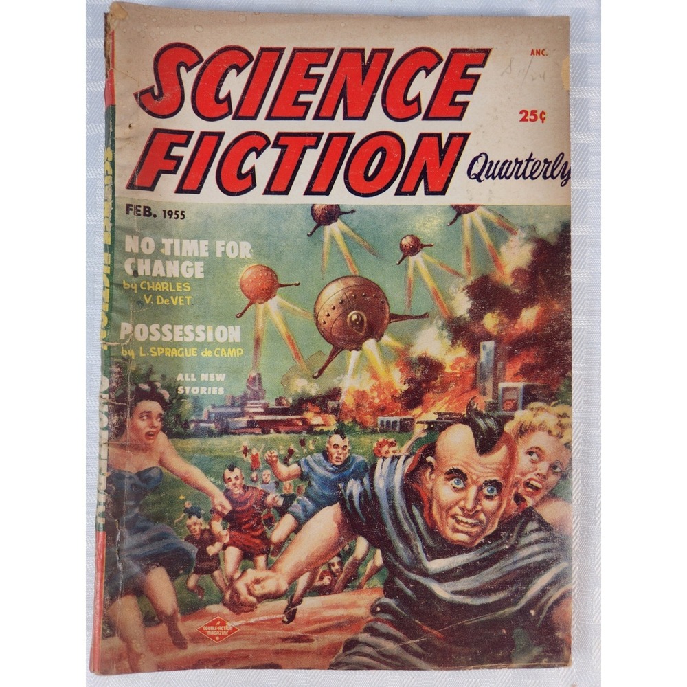 Science Fiction Quarterly 1955 Feb Sci-Fi Pulp Magazine COOL Vtg Advertising